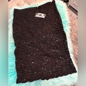 Lace Maxi Skirt With See Through Lace Bottom Sz LG FUTURE COLLECTIVE NEW!